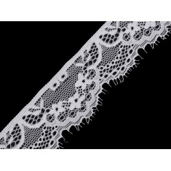 Dantela frantuzeasca elastica latime 35 mm - Off white (1 Metru)
