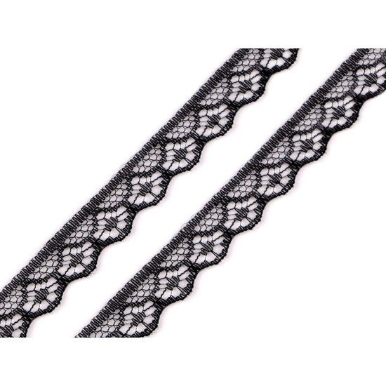 Dantela din nailon latime 14 mm - Negru (1 Metru)