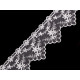 Dantela brodata pe organza, latime 65 mm - Negru (1 Metru) Dantela brodata pe organza, latime 65 mm - Negru (1 Metru)