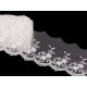 Dantelă brodată pe organza, lățime 70 mm - Off white (1 Metru) Dantelă brodată pe organza, lățime 70 mm - Off white (1 Metru)