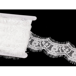 Dantelă franțuzească pentru lenjerie intimă, lățime 65 mm - Off white (1 Metru)