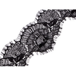 Dantelă franceză lățime 10 cm - Negru (1 Metru)