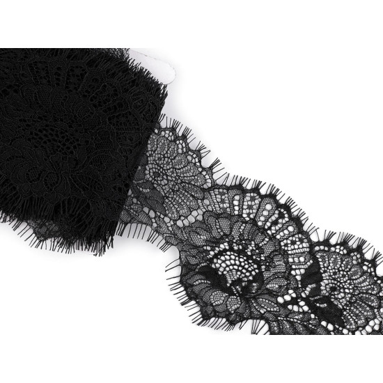 Dantelă franceză lățime 10 cm - Negru (27 Metri) Dantelă franceză lățime 10 cm - Negru (27 Metri)