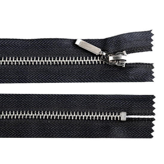 Fermoar metalic nedetașabil jeans, no 5 lungime 16 cm - Negru (25 Bucăți) Fermoar metalic nedetașabil jeans, no 5 lungime 16 cm - Negru (25 Bucăți)