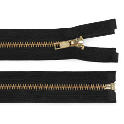 Fermoar metalic no 5 lungime 80 cm - Negru (1 Bucată)