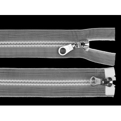 Fermoar plastic detașabil, no 5 două cursoare, lungime 50 cm - Transparent (1 Bucată)