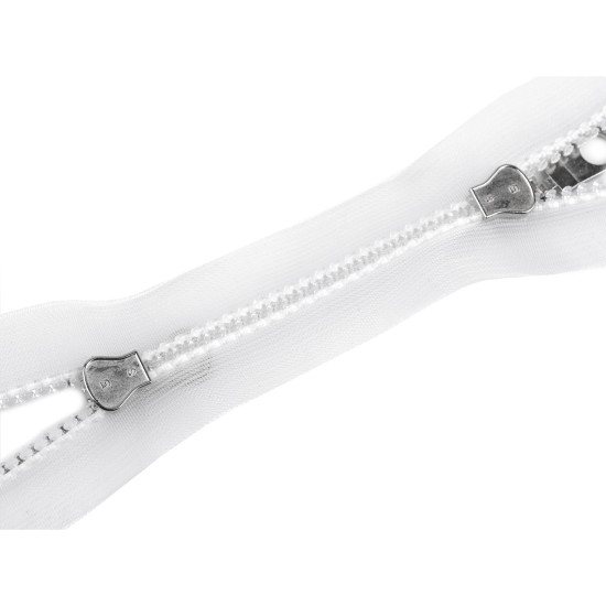 Fermoar plastic no 5 divizibil cu 2 glisoare / bidirecțional 60 cm transparent - Transparent (1 Bucată) Fermoar plastic no 5 divizibil cu 2 glisoare / bidirecțional 60 cm transparent - Transparent (1 Bucată)
