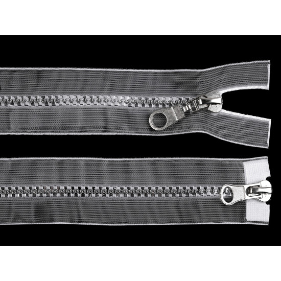Fermoar plastic detașabil, no 5 două cursoare, lungime 90 cm - Transparent (1 Bucată) Fermoar plastic detașabil, no 5 două cursoare, lungime 90 cm - Transparent (1 Bucată)