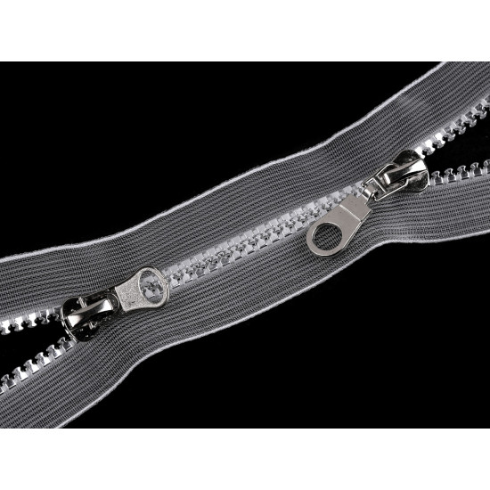 Fermoar plastic detașabil, no 5 două cursoare, lungime 90 cm - Transparent (1 Bucată) Fermoar plastic detașabil, no 5 două cursoare, lungime 90 cm - Transparent (1 Bucată)