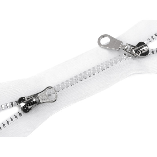 Fermoar plastic detașabil, no 5 două cursoare, lungime 90 cm - Transparent (1 Bucată) Fermoar plastic detașabil, no 5 două cursoare, lungime 90 cm - Transparent (1 Bucată)