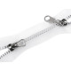 Fermoar plastic detașabil, no 5 două cursoare, lungime 90 cm - Transparent (1 Bucată) Fermoar plastic detașabil, no 5 două cursoare, lungime 90 cm - Transparent (1 Bucată)