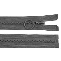 Fermoar din plastic no 3 lungime 70 cm cu inel - Gri oțel (1 Bucată)