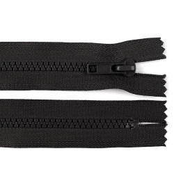 Fermoar plastic nedetașabil,  no 5, lungime 18 cm - Negru (1 Bucată)