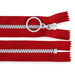 Fermoar plastic colorat  no 5 lungime 20 cm - Roșu (1 Bucată)