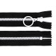 Fermoar din plastic colorat no 5 lungime 15 cm cu cursor decorativ - Negru (1 Bucată)