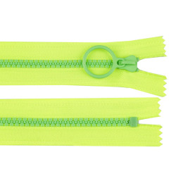 Fermoar din plastic colorat no 5 lungime 15 cm cu cursor decorativ - Galben verzui (1 Bucată)