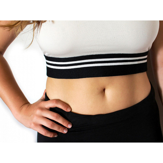 Bandă tricot elastic metraj, lățime 60 mm - Negru (1 Metru)