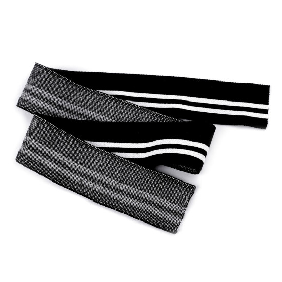 Bandă tricot elastic metraj, lățime 60 mm - Negru (1 Metru)