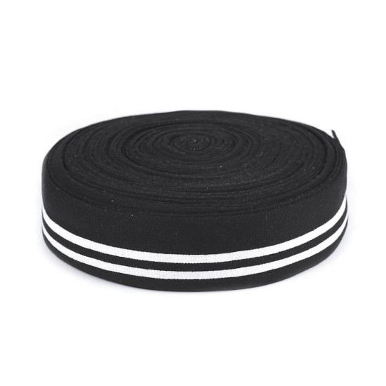Bandă tricot elastic metraj, lățime 60 mm - Negru (1 Metru)