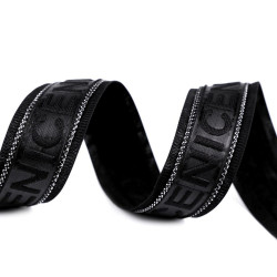Bandă decorativă nice / vipușcă, lățime 26 mm - Negru (1 Metru)