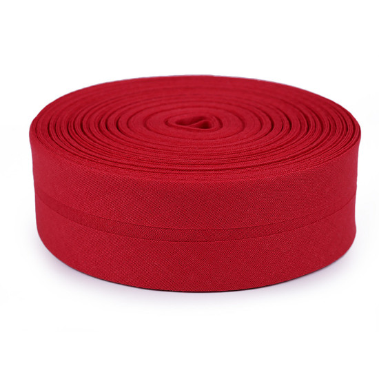 Bandă bias din bumbac, lățime 40 mm - Roșu închis (25 Metri) Bandă bias din bumbac, lățime 40 mm - Roșu închis (25 Metri)