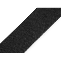 Bandă bias din bumbac, lățime 40 mm - Negru (100 Metri)