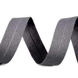 Bandă bias din bumbac, lățime 18 mm - Gri neutral (1 Metru)