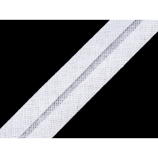 Bandă bias din bumbac, lățime 20 mm - Negru (1 Metru) Bandă bias din bumbac, lățime 20 mm - Negru (1 Metru)