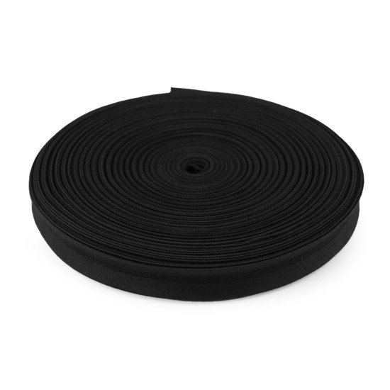Bandă bias pes lățime 19 mm călcată - Negru (1 Metru) Bandă bias pes lățime 19 mm călcată - Negru (1 Metru)
