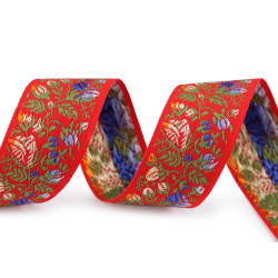 Panglică țesută 33 mm - Roșu (1 Metru)