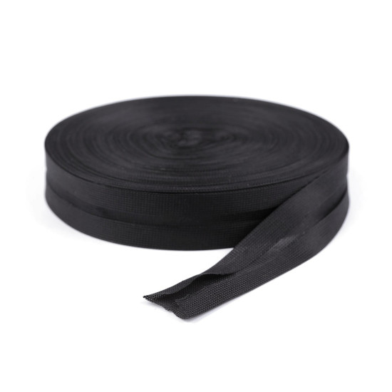 Bandă bias / bordură din poliamidă lățime 20 mm - Negru (25 Metri) Bandă bias / bordură din poliamidă lățime 20 mm - Negru (25 Metri)
