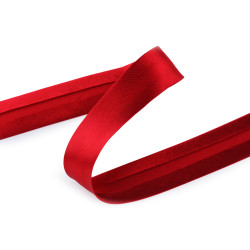 Bandă bias satinată, lățime 20 mm - Roșu (25 Metri)