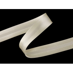 Bandă bias satinată, lățime 20 mm - Crem deschis (25 Metri)