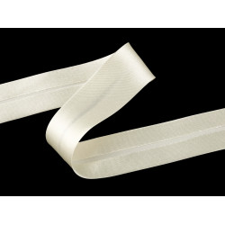 Bandă bias satinată, lățime 30 mm - Crem deschis (25 Metri)