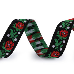Banda cu motiv tradițional lățime 18 cm - Negru (20 Metri)