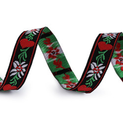 Banda cu motiv tradițional lățime 15 cm - Negru (18 Metri)