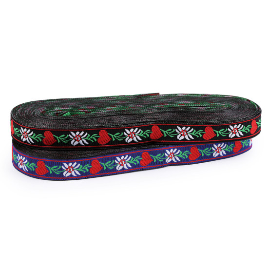 Banda cu motiv tradițional lățime 15 cm - Negru (36 Metri) Banda cu motiv tradițional lățime 15 cm - Negru (36 Metri)