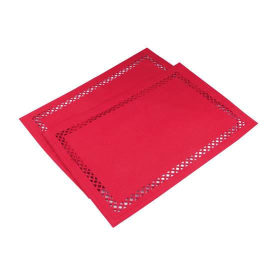 Suport farfurie, față-verso 30x45 cm - Roșu (6 Bucăți) Suport farfurie, față-verso 30x45 cm - Roșu (6 Bucăți)
