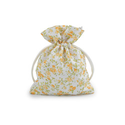 Saculet cadou cu flori 10x13 cm - Galben (10 Bucăți)