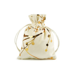 Saculet cadou de catifea10x13 cm - Crem deschis (10 Bucăți)