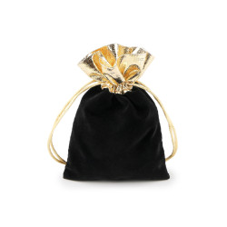 Săculeț cadou 10x13 cm catifea - Negru (10 Bucăți)