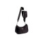 Geantă 2 în 1 din nailon cu lanț argintiu 26x16 cm - Negru (1 Bucată)