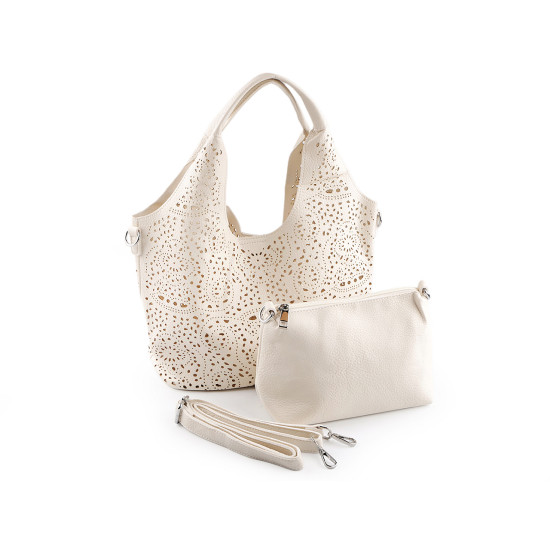 Geantă 2 în 1 cu model decupat 38x22 cm - Roz pudrat (1 Bucată) Geantă 2 în 1 cu model decupat 38x22 cm - Roz pudrat (1 Bucată)
