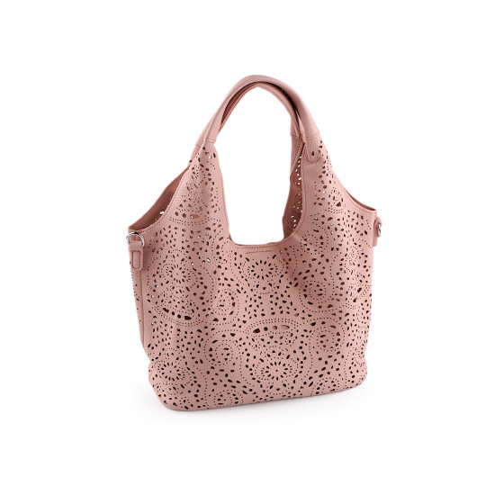 Geantă 2 în 1 cu model decupat 38x22 cm - Roz pudrat (1 Bucată) Geantă 2 în 1 cu model decupat 38x22 cm - Roz pudrat (1 Bucată)