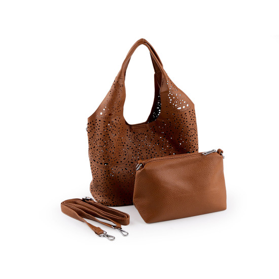Geantă 2 în 1 cu model decupat 38x22 cm - Roz pudrat (1 Bucată) Geantă 2 în 1 cu model decupat 38x22 cm - Roz pudrat (1 Bucată)