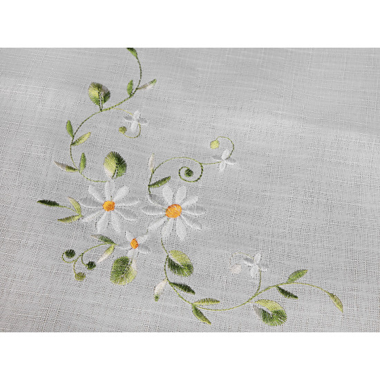 Față de masă textilă brodată 86x86 cm - Alb (1 Bucată)