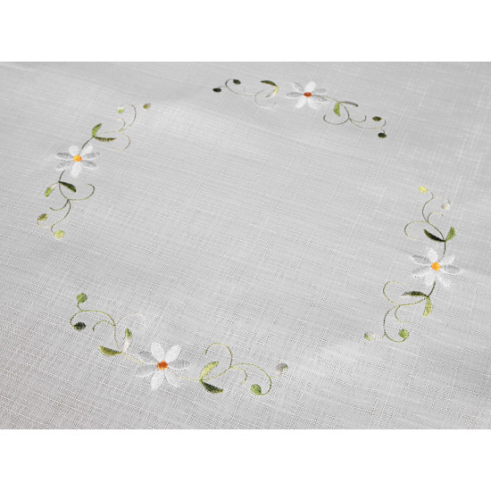 Față de masă textilă brodată 86x86 cm - Alb (1 Bucată)