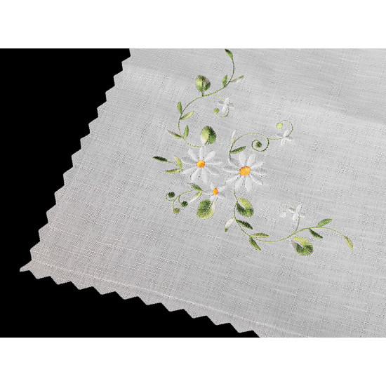 Față de masă textilă brodată 86x86 cm - Alb (1 Bucată)