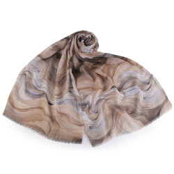 Eșarfă / șal de vară cu imprimeu auriu 70x175 cm - Bej (1 Bucată)