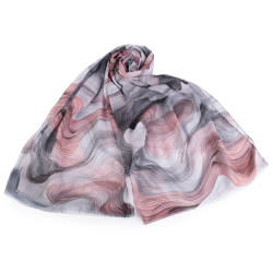 Eșarfă / șal de vară cu imprimeu auriu 70x175 cm - Gri neutral (1 Bucată)